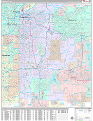 Kansas City Wall Map Premium Style 2026